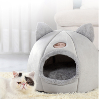 Łóżko dla zwierząt dom jaskiniowy na mata pod kuwetę dla kota produkty dla zwierząt akcesoria domowe panier pour chat koty przytulne łóżka do spania cama de gato 1